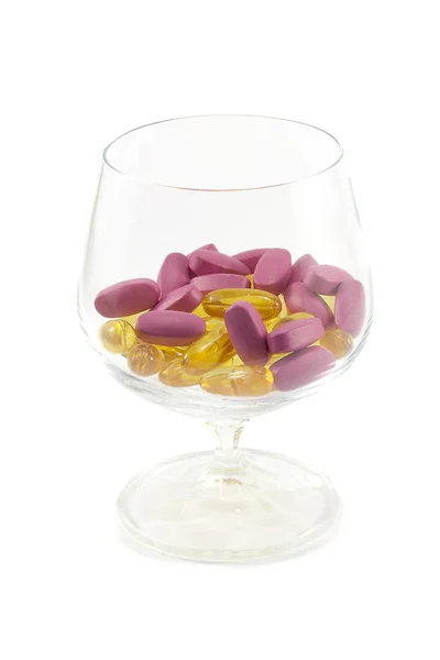 Tablets in a glass — Stock Photo, Image