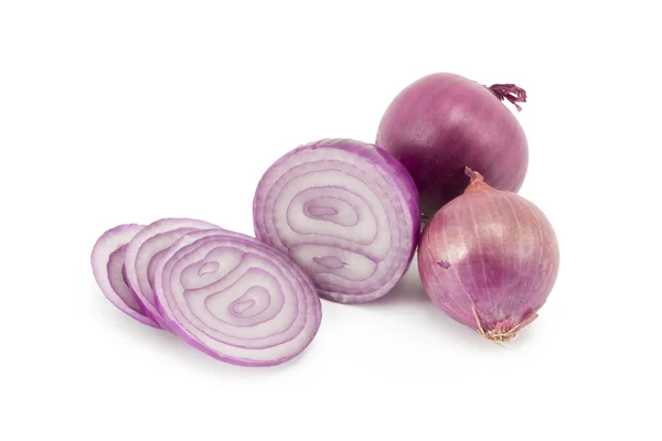 Red cut onions, spices — Stock Photo, Image