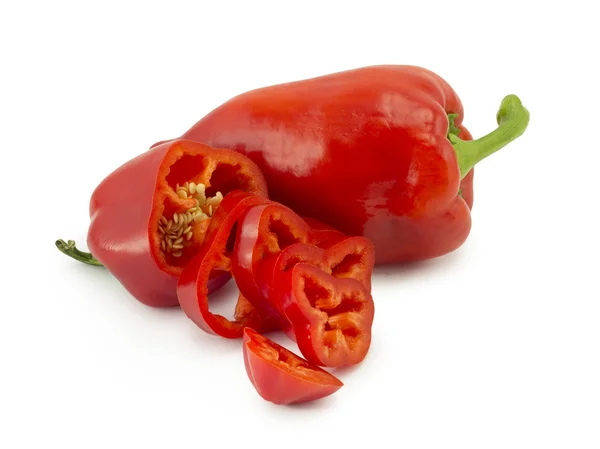 Sliced and fresh sweet red pepper — Stock Photo, Image