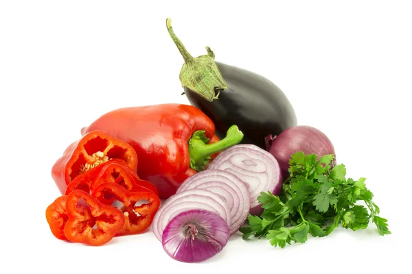 Slices of onion and paprika — Stock Photo, Image