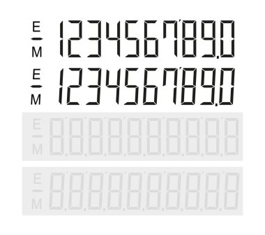 Set of digital number