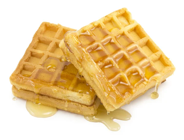 Waffle, honey — Stock Photo, Image