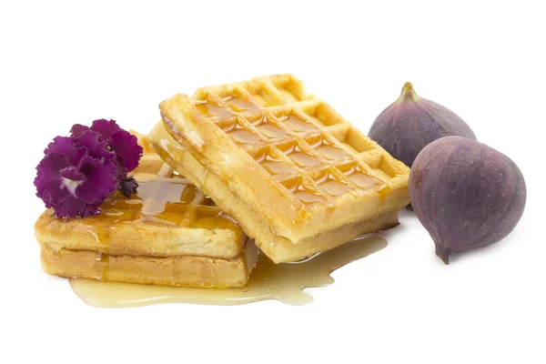 Figos, waffle — Fotografia de Stock