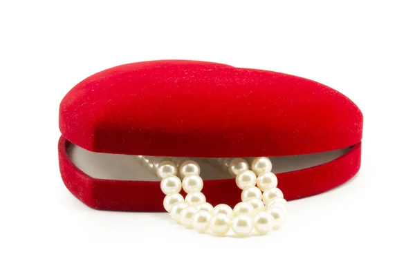 Caixa de presente vermelho para jóias — Fotografia de Stock