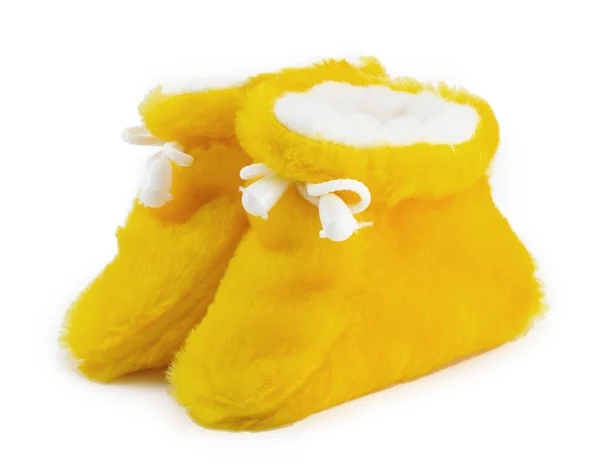 Yellow baby shoes — Stock Photo, Image