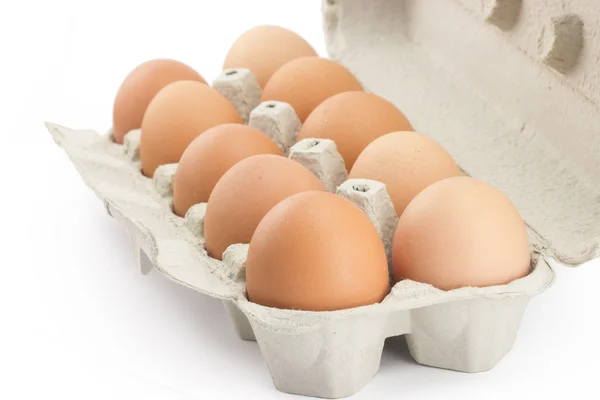 Поднос с яйцами — стоковое фото