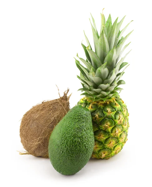 Kokos, avokado, ananas — Stockfoto