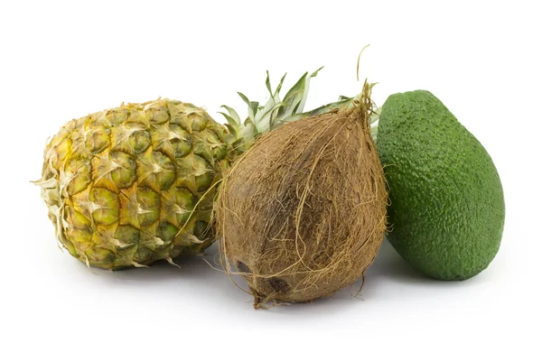 Kokos, avokado, ananas — Stockfoto