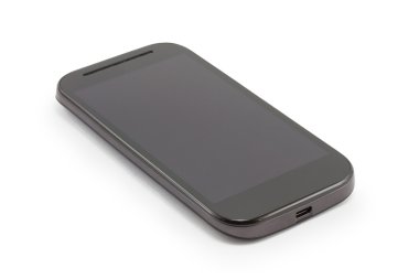 Mobil smartphone ile boş perde. beyaz izole