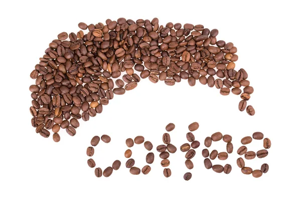 Coffee beans, letters — Stock Photo, Image