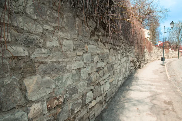 Long stone wall — Stockfoto