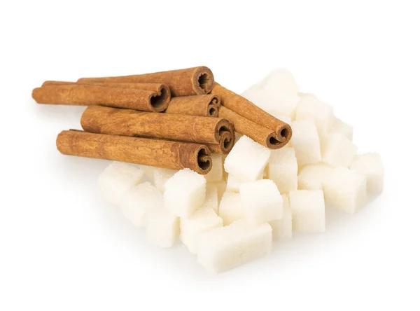 Kuber av socker och kanel — Stockfoto