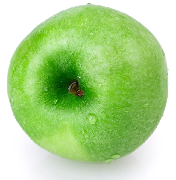 Apple, groene, druppel water — Stockfoto