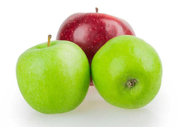 Trois pommes rouge vert — Photo