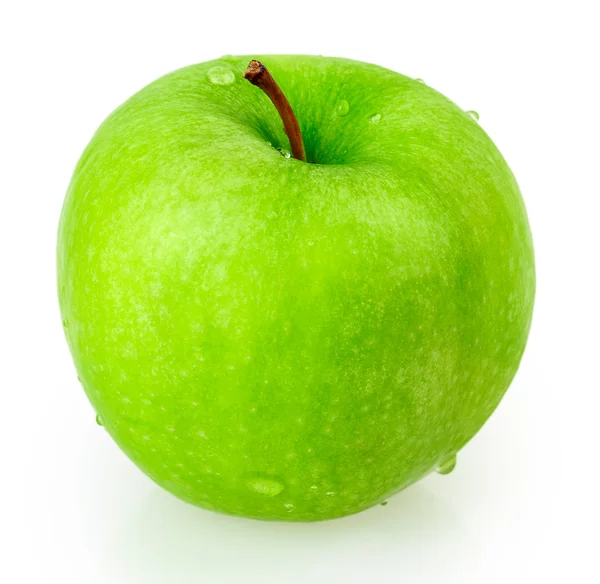 Elma, yeşil, damla su — Stok fotoğraf