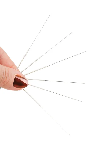Close-up van acupunctuur naalden — Stockfoto