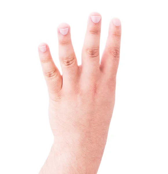 Počítání člověk ruce izolovaných na bílém pozadí — Stock fotografie