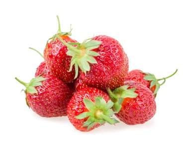 yaprakları ile sulu olgun çilek