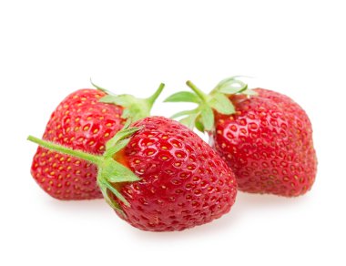 yaprakları ile sulu olgun çilek