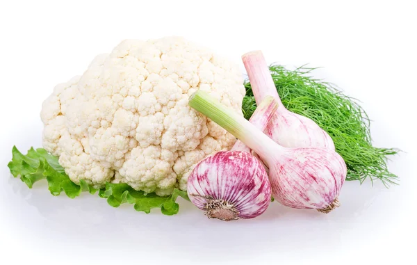 Cauliflower with herbs, garlic — Stock Photo, Image