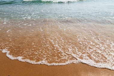 Sarı kum sahil üzerinde