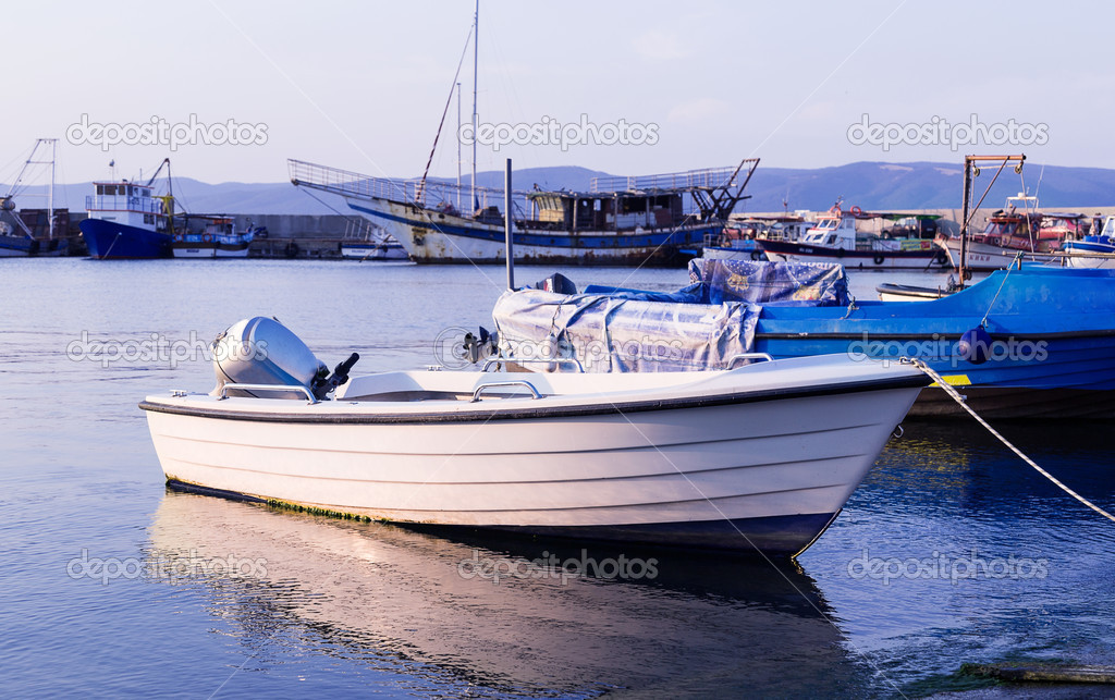 Sea pier with boats