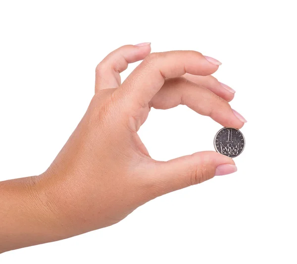 Hand coin — Stock Photo, Image