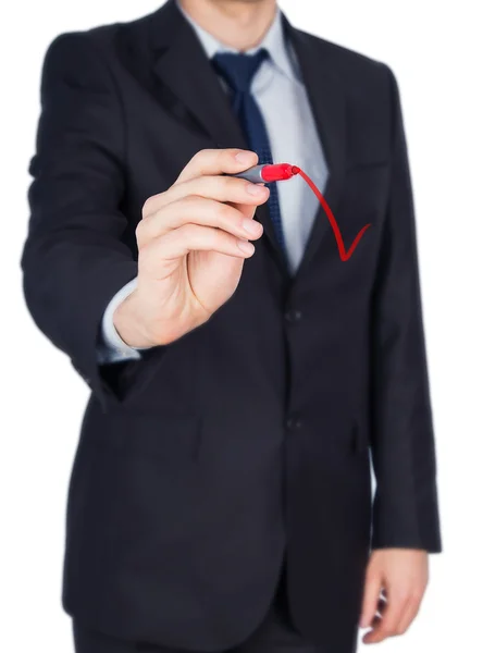 Man in suit with marker — Stock Photo, Image