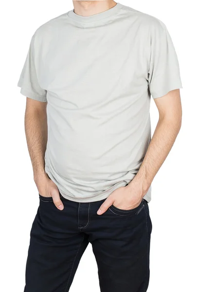 Adam beyaz t-shirt — Stok fotoğraf