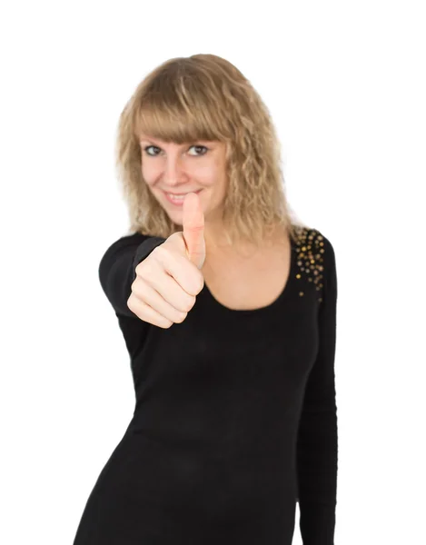 Woman thumbs up — Stock Photo, Image