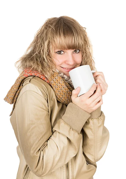 Woman hot tea — Stock Photo, Image