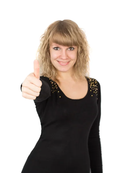 Woman thumbs up — Stock Photo, Image