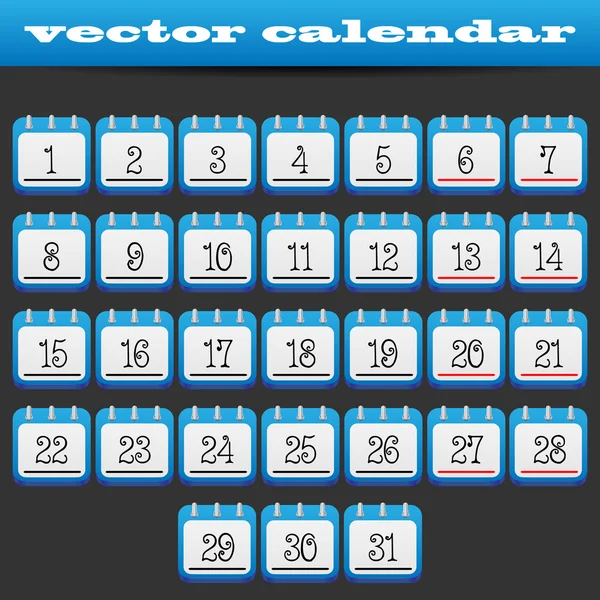 Calendario Iconos — Vector de stock