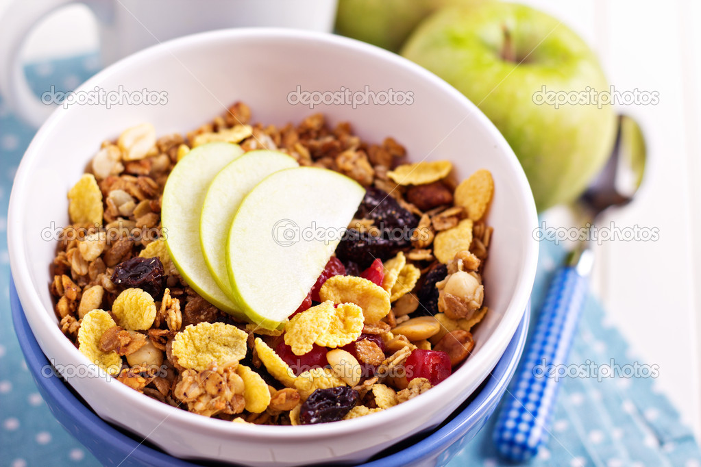 Granola with nuts and fruits