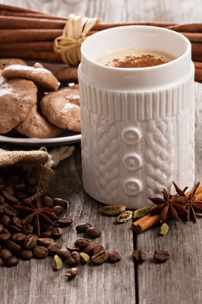 Kaffe, kryddor och choklad maräng cookies — Stockfoto