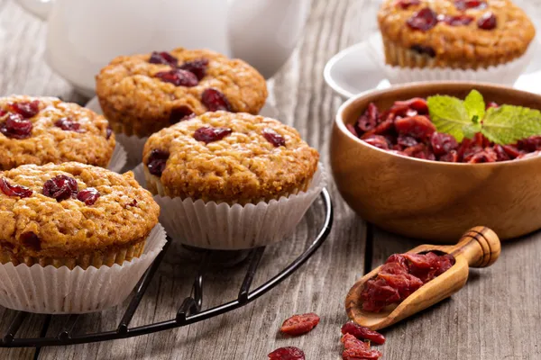 Muffins with dried berries — Stock Photo, Image