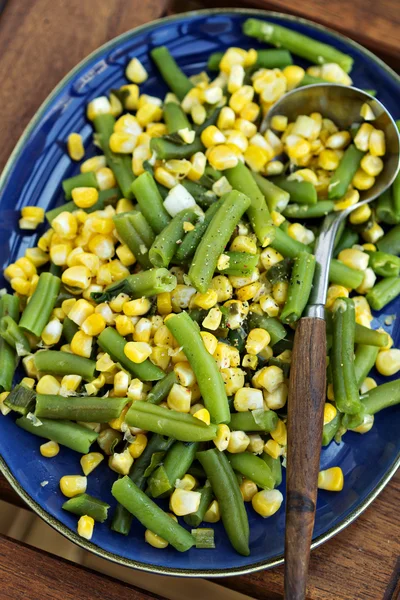 Green beans with corn — Stock Photo, Image