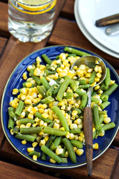 Green beans with corn — Stock Photo, Image