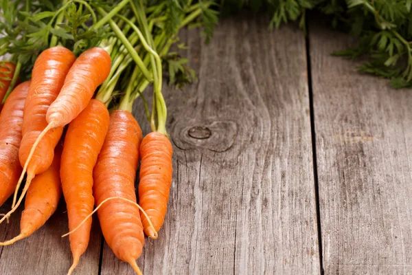 Fresh carrot with green leaves — Stock Photo, Image