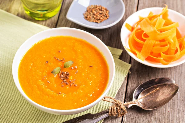 Carrot ginger soup — Stock Image Carrot ginger soup Royalty Free Stock Photos