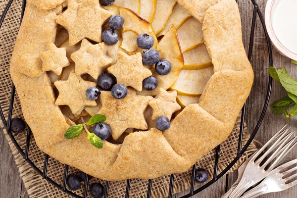 Apple open pie — Stock Photo, Image