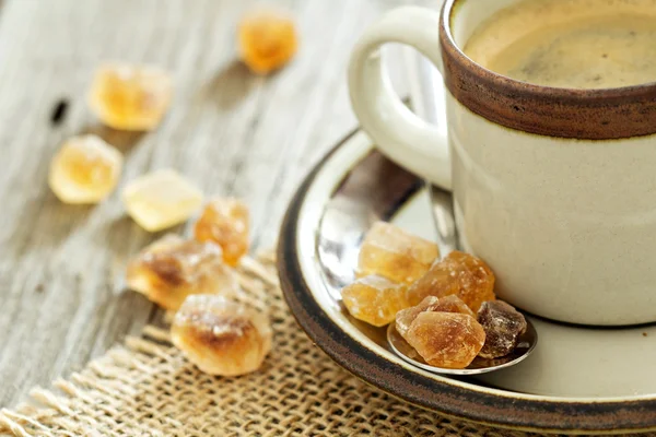 Kopp kaffe med socker — Stockfoto