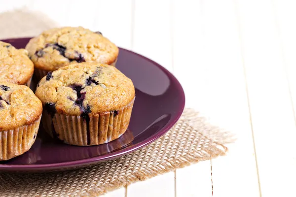 Healthy blueberry banana muffins — Stock Photo, Image