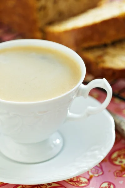 Café com bolo de maçã — Fotografia de Stock