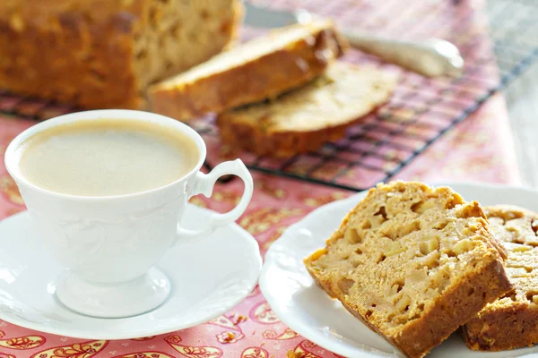 Caffè con torta di mele — Foto Stock