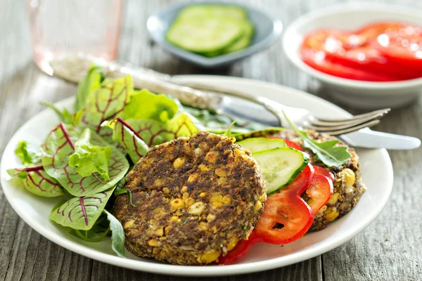 Vegan chickpeas burgers — Stock Photo, Image