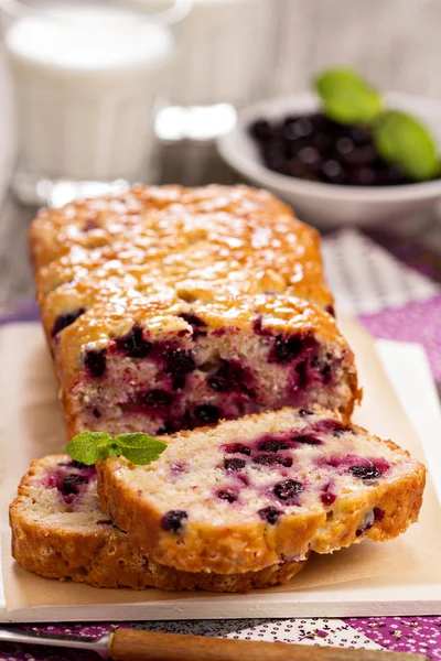 Black currant loaf cake — Stock Photo, Image