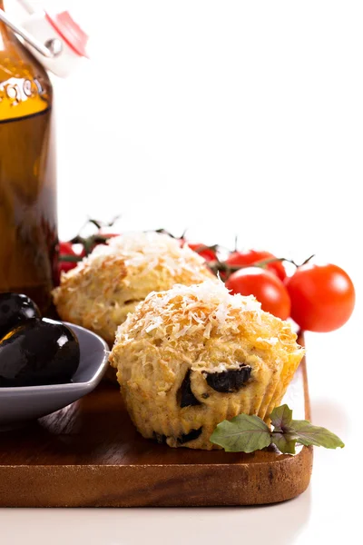 Savoury muffins with parmesan cheese — Stock Photo, Image
