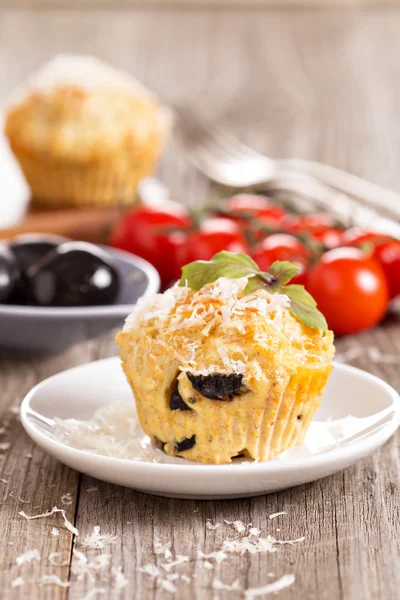 Savoury muffins with parmesan cheese — Stock Photo, Image
