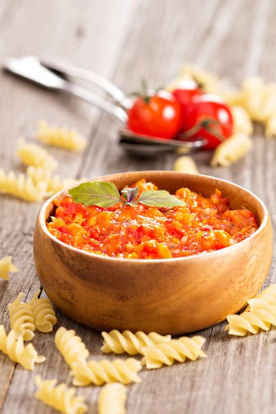 Bakade grönsaker pastasås — Stockfoto